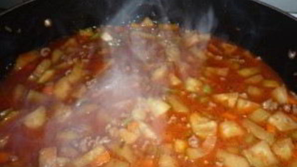 овощное рагу с фаршем