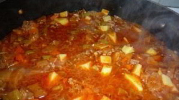 овощное рагу с фаршем