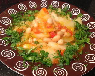 Овощное рагу с фасолью