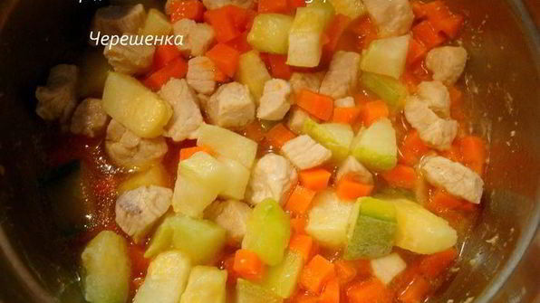 овощное рагу с курицей