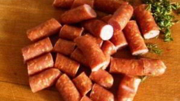 овощное рагу с охотничьими колбасками