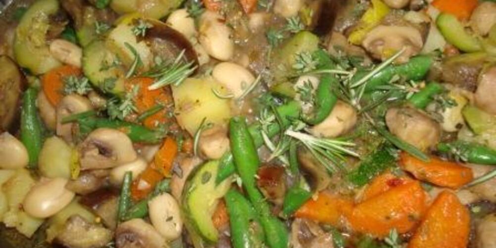 Рецепт овощное рагу с шампиньонами