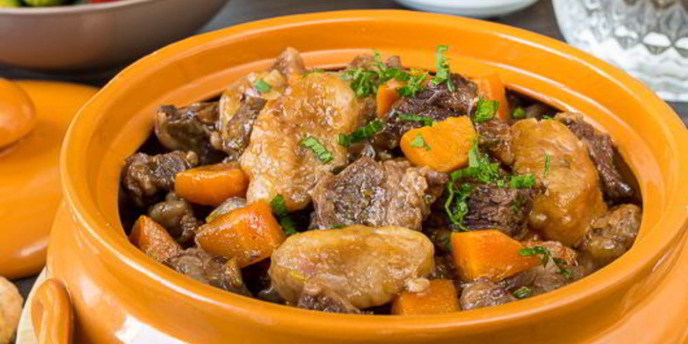 Рецепт рагу из говядины с грибными клецками