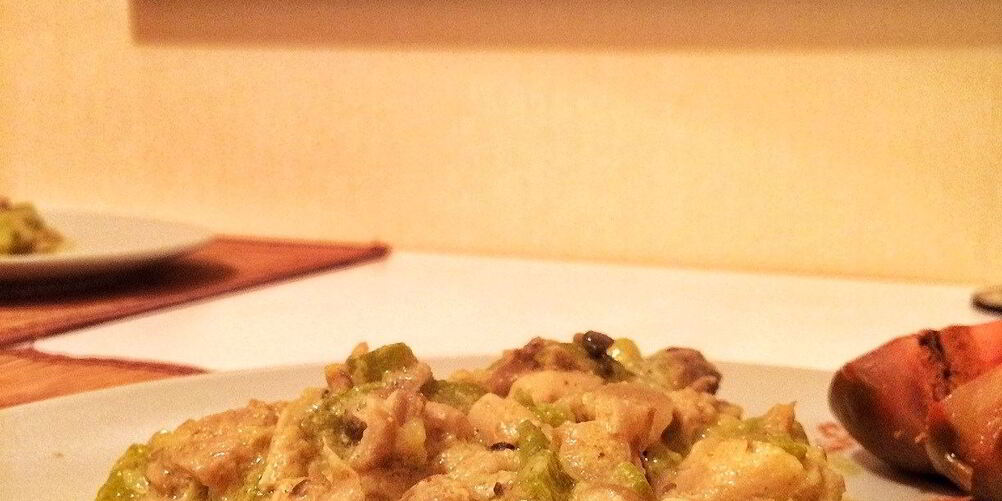 Рецепт рагу из кабачков и грибов с кефиром