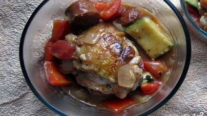 Рагу из кабачков с курицей