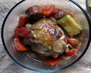 Рагу из кабачков с курицей