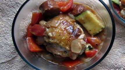 Рагу из кабачков с курицей
