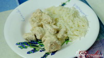 Рагу из курицы со сливками и можжевельником