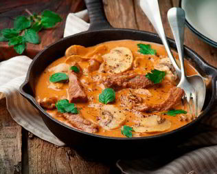 Рагу из телятины с грибами