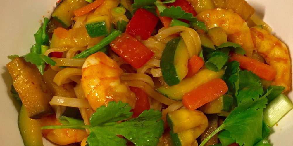 Рецепт рисовая лапша с креветками