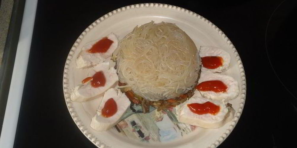 Рецепт рисовая лапша с овощами и курицей