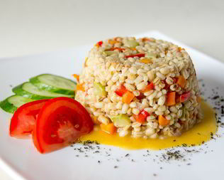 Ризотто из перловки с овощами