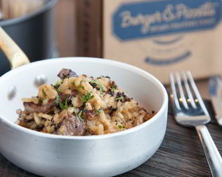 Ризотто с говядиной и вешенками