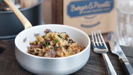 Ризотто с говядиной и вешенками