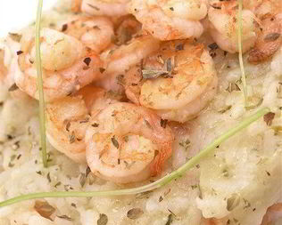 Ризотто с креветками и белым вином