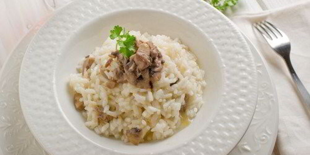 Рецепт ризотто с куриной печенью и белыми грибами