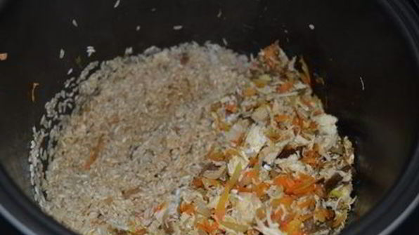 ризотто с курицей и грибами в мультиварке