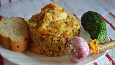 Ризотто с курицей в мультиварке