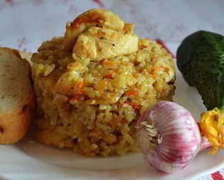 Ризотто с курицей в мультиварке