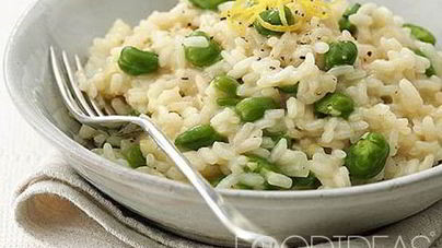 Ризотто с овечьим сыром, бобами и лимонным соком