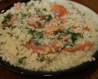 Ризотто с семгой