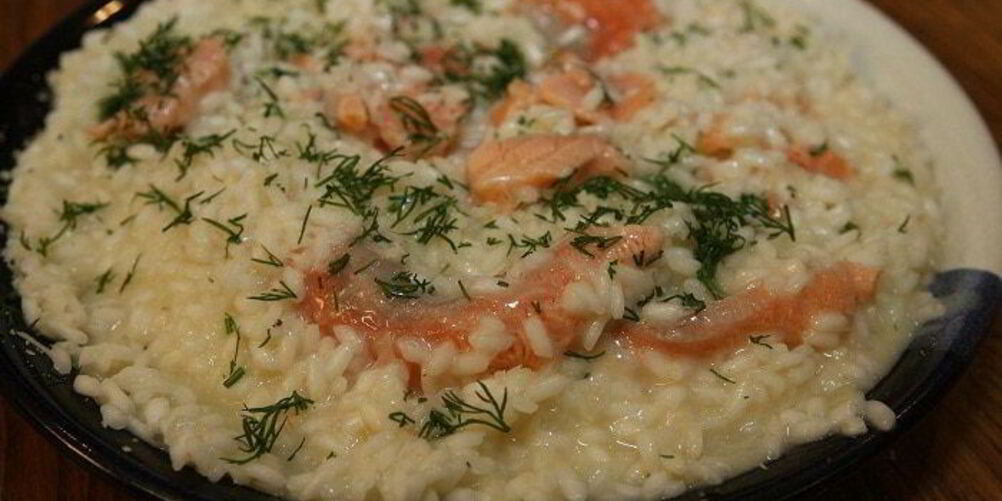 Рецепт ризотто с семгой