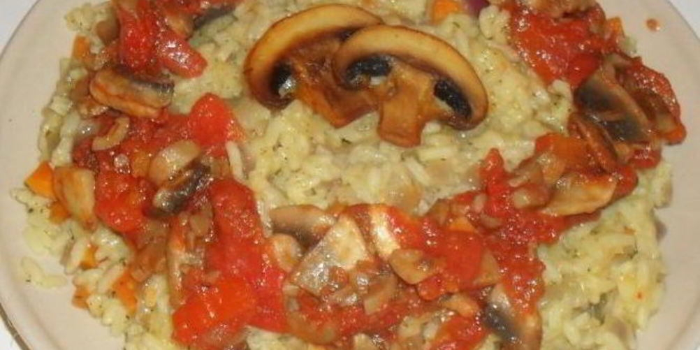 Рецепт ризотто с шампиньонами и сыром