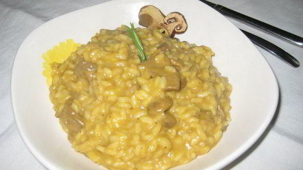 ризотто с тыквой и белыми грибами