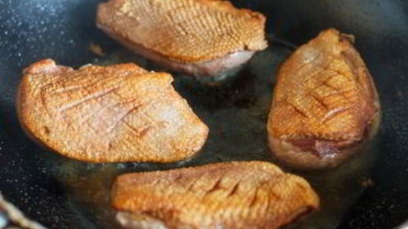 ризотто с уткой и молодым горошком