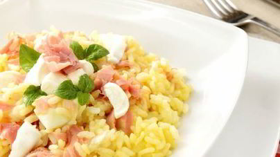 Ризотто с ветчиной и овощами