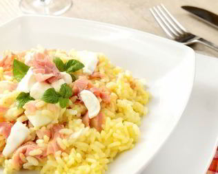 Ризотто с ветчиной и овощами