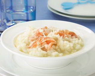 Ризотто со спаржей и лососем