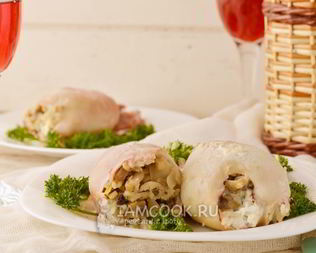 Фаршированные кальмары в духовке