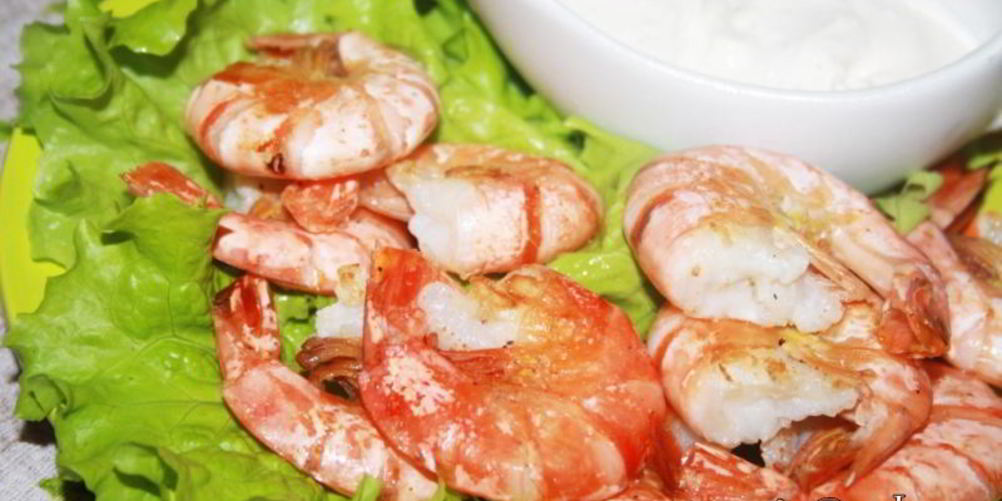 Рецепт креветки-гриль с соусом тропикана