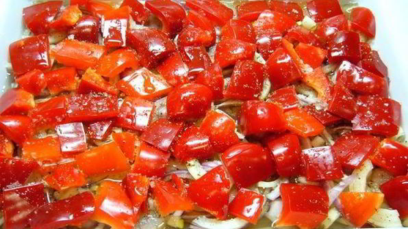 креветки с грибами и рисовой лапшой