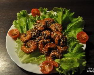 Креветки в соевом соусе