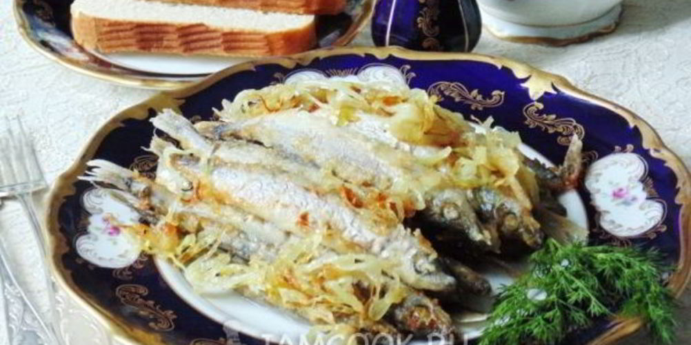 Рецепт мойва жареная с луком на сковороде