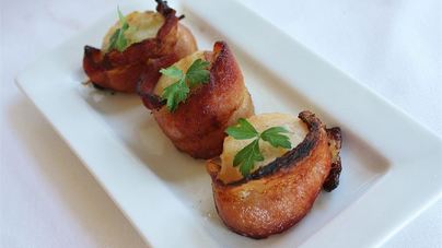 Морские гребешки с пармской ветчиной на гриле