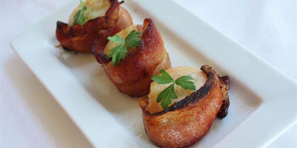 Рецепт морские гребешки с пармской ветчиной на гриле