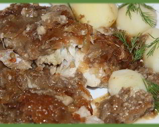 Рыба под баклажановой шубкой