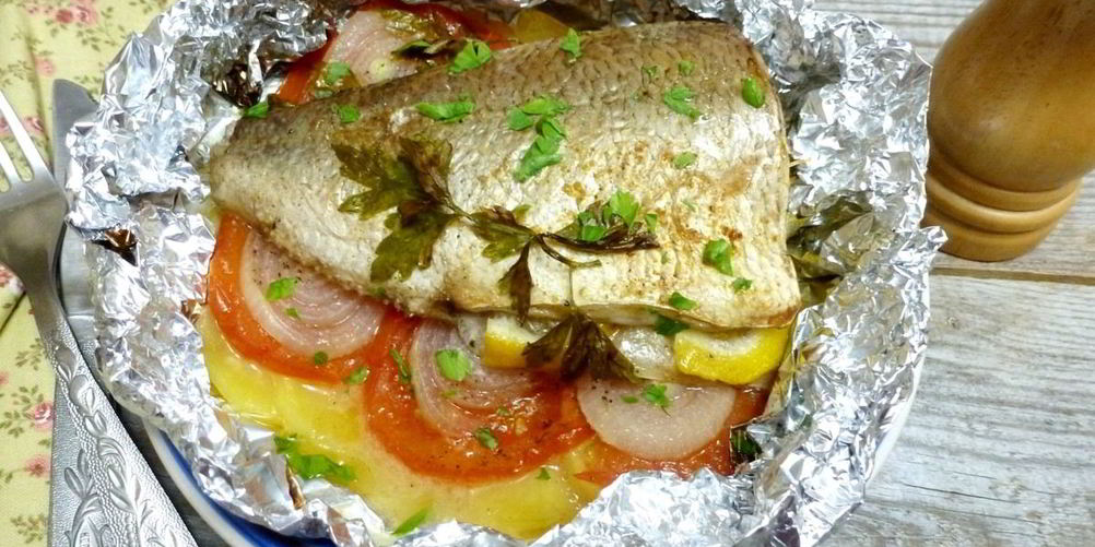 Рецепт рыба с овощами в духовке