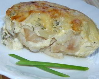 Рыба с сыром в сметане