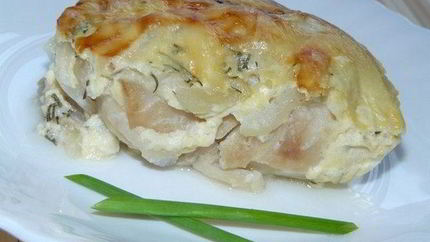 Рыба с сыром в сметане