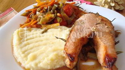 Семга с овощами в соусе Терияки