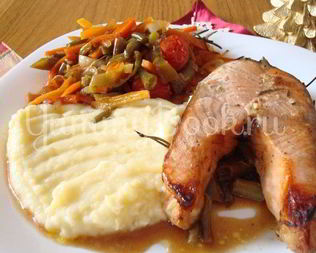 Семга с овощами в соусе Терияки