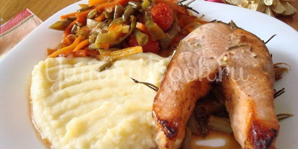 Рецепт семга с овощами в соусе терияки