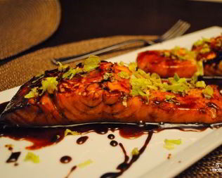 Семга в вине