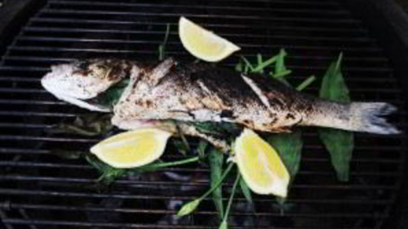 сибас на гриле