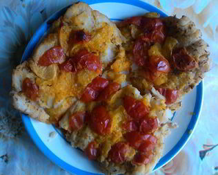 Треска с помидорами и апельсинами