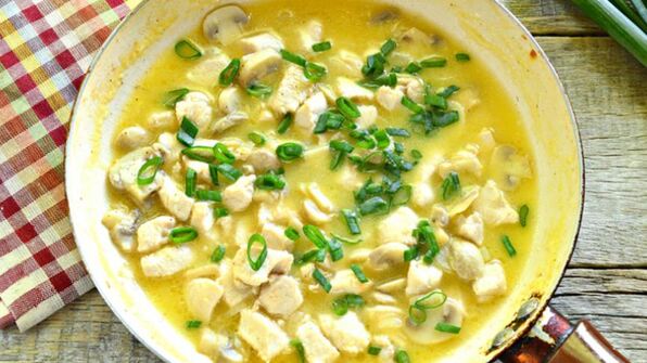 тушеная цесарка с шампиньонами